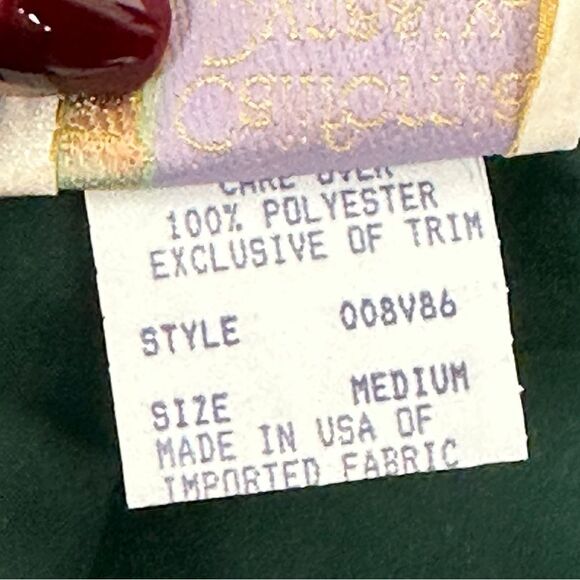 Vintage California Dynasty Emerald Green Satin Embroidery Slip Mini Dress Medium - Picture 5 of 8